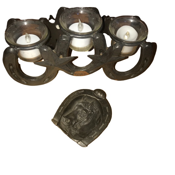 BOUTIQUE IN SILVERTON, CO Other - WESTERN HORSESHOE CANDLE HOLDER AND TRAY